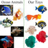 16 Pack Mold Free Bath Toys for Kids, Color Changing Sea Animals, Squishy Mini Sea Creatures for Bathtub and Pool Fun