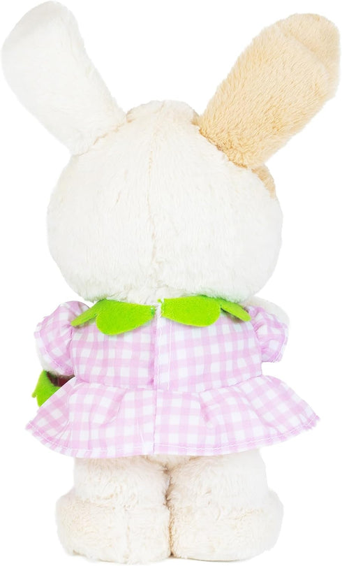 10" Cuddle Barn Animated Easter Bunny Plush - Bouncing Buttercup | Musical Dancing Rabbit with Strawberry Bag |