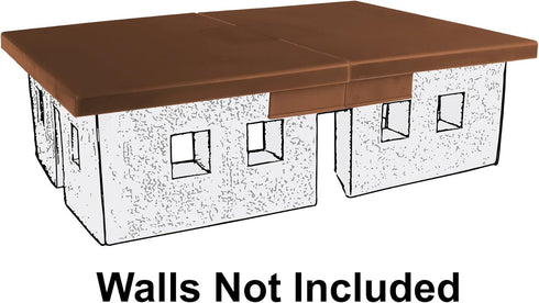 BMC WW2 Blockhouse Roof - Brown Plastic Army Men Playset Building Accessory