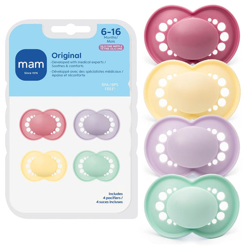MAM Original Matte Baby Pacifiers 6-16 Months, Binky for Newborn Babies, BPA-Free