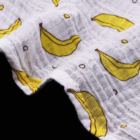 Muslin Swaddle Square Blankets Baby Receiving Blanket Wrap for Girl Shower Gift - Banana