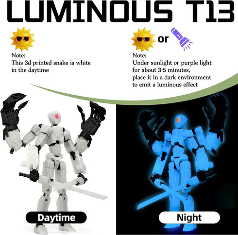 Binvin 8Inch T13 Figure,3D 13 Assembly Completed Action Printed Multi-Jointed Movable Toy Nova Action Figures Desktop