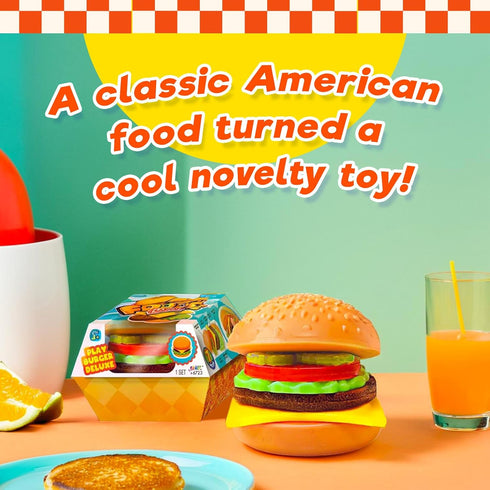 (6 Pack) 6723-6 JA-RU Foodie Fusion Play Burger Deluxe Squishy Toy Smushy Make Your own Patty. Squish Grilled Food Toys