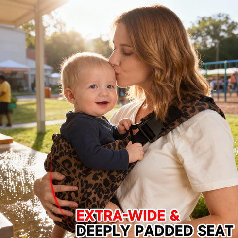 2025 10-45 LbsLeopard Baby Sling Carrier Adjustable Baby Sling Upgraded Toddler Sling Comfortable Baby Wrap Carriers