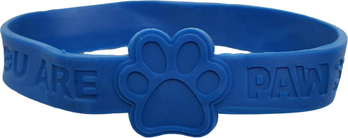 Paw Print Rubber Bracelets, 'You are Pawsome' Party Favors