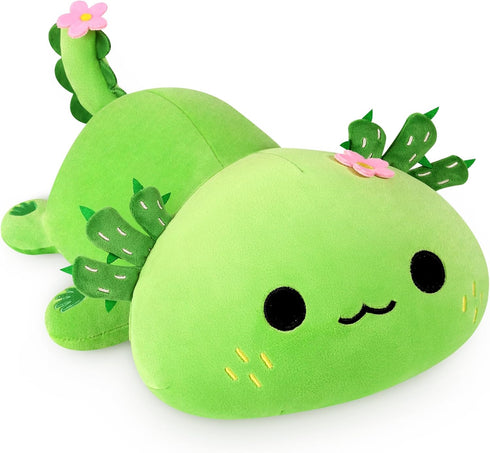 Onsoyours Cute Axolotl Plush, 13" Soft Stuffed Animal Salamander Pillow - Kawaii Plushie Toy for Kids (Axolotl Cactus)