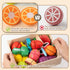 34Pcs Sets Set 3+ Wooden Play Food for Toddlers - Velcro Fruit and Veggies with Basket & Chopping Board, Play Food