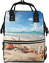 HCBPWVQA Pretty Beach and Seashell Diaper Bag with Changing Pad and Pacifier Holder,