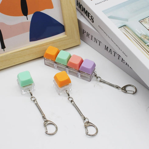 DUOBAOJIA 3 Pack 4 Keyboard Fidget Toys, Keyboard Button Decompression Toys, Fidget Keychain of Colors Keyboard