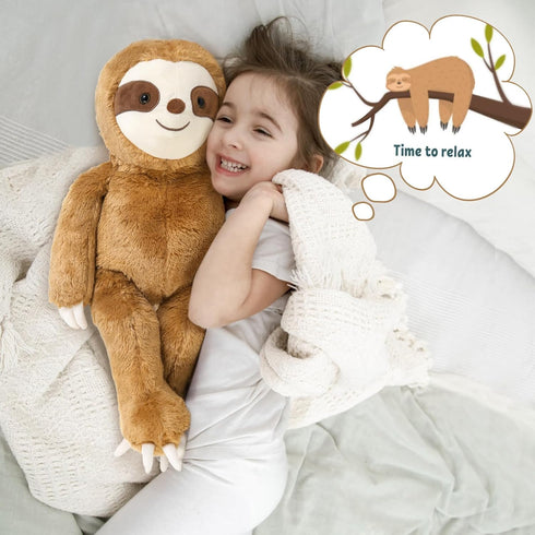 MaoGoLan Sloth Stuffed Animal Set - 5 Pcs Large Mommy Sloth with Babies Plush Toys, 3 Toed Sloth for Kids 22 Inches