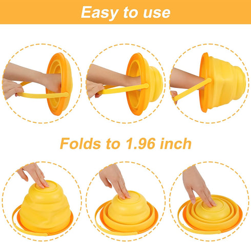 Twister.CK Set Summer 2.5L 3PCS Beach Sand Toys for Kids, Silicone Collapsible Foldable Beach Bucket Travel Beach Toys