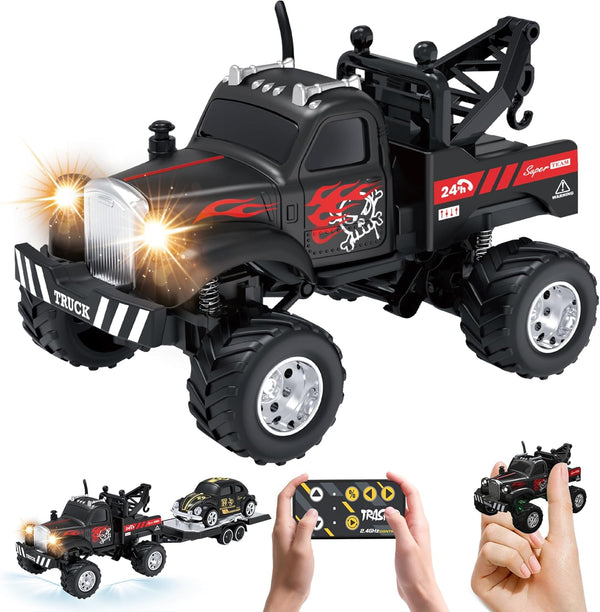 MOONTOY 1:64 Scale Mini Alloy Truck RC Car with LED Lights, 2.4Ghz