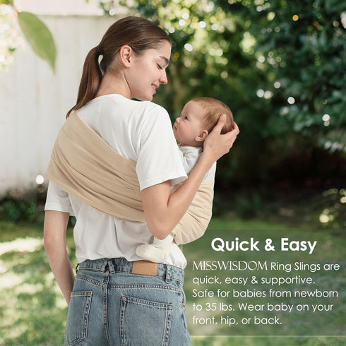 (7-35 lbs), MISSWISDOM Baby Ring Sling Baby Carrier Newborn to Toddler Carrier Baby Sling Carrier, Toddler Sling