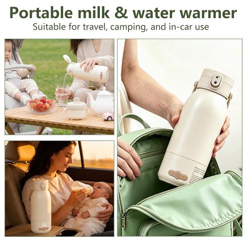 Kseyzhpa 95F -131F,17 OZ Portable Bottle Warmer for Travel, Fast Heating Milk Warmer On The Go,Temp Control Water