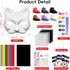 83pcs Blurap Therian Mask Kit, Cat Mask Base Kit, DIY Furry Masks to Paint, Therian Mask Base Arts Crafts Cat Masks