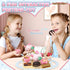 Wooden Tea Set for Little Girls, Birthday Gift for 2-4 Year Old, Play Food Sets for Kids Kitchen Accessories