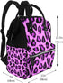 TZTTZT Backpack, Mommy Purple leopard print Diaper Bag Toddler Baby Girl Boy Diaper Bag for Mom Dad, Bags Travel Baby