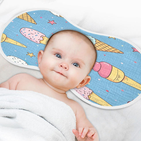 YETTASBIN Ice Cream Cone Muslin Baby Burp Cloth, Super Soft Absorbent Cotton Burp Rag Baby Bibs Feeding Cloth