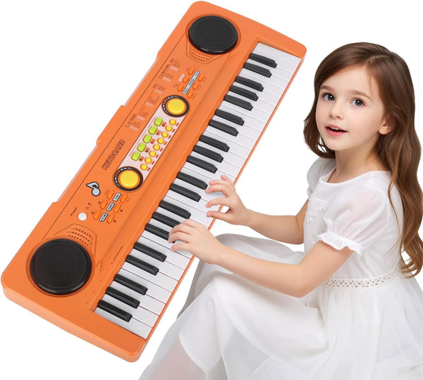 MusicForset Kids Piano Keyboard with Microphone, 49 Keys Portable Electronic Piano Keyboard for