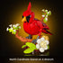 Set, JAKI Northern Cardinal Building Red Birds with Flower Camellia for Adults, Red Cardinal Model for Bird Lovers