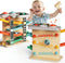 Wooden Car Ramp Toy for Toddlers 1-3: 2-in-1 Pound a Ball Toy