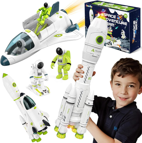AuntyFey Space Rocket Ship Toys for Kids, Space Toys Shuttle for Kids