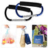 4 Pack Large Carabiner 5.5" D Style Click and Carry Bag Carrier Stroller Hooks (Black and Blue)