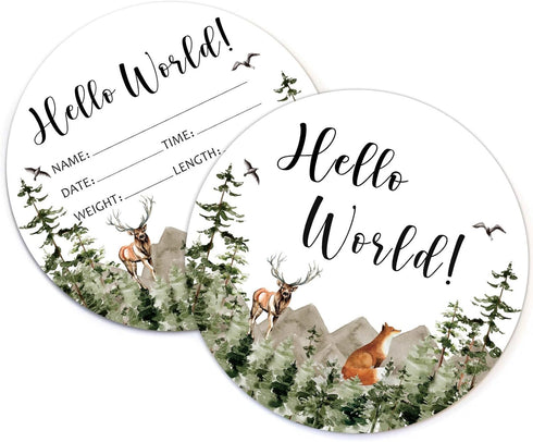 Yuzioey Birth Stat Sign for Newborn, Adventure Awaits Baby Announcement, Mountain Hello World Name Sign for Hospital