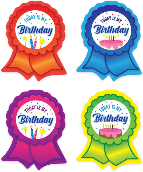 Birthday Ribbon Stickers / 250 Birthday Stickers for Kids / 1 5/8" x 2" School Today is My Birthday Labels