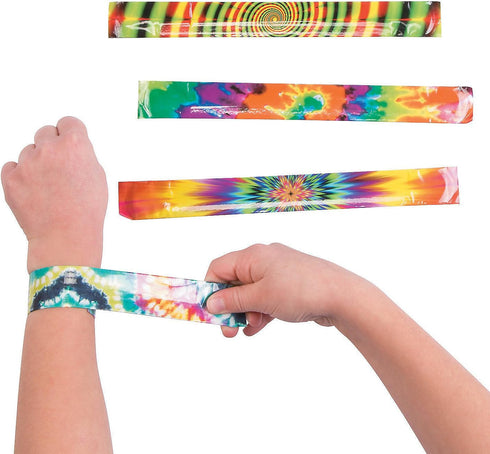 Psychedelic Slap Bracelet - 12 Pieces Tie Dye Party Decorations