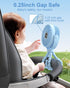 Portable Stroller Fan for Travel - LED Night Light Clip-on Fan Operated by Rechargeable Battery, Cordless Fan with