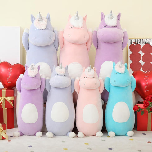 MorisMos Big Unicorn Body Pillow 4 Feet, 51 in Long Plush Unicorn Pillow for Kids, Soft Hugging Gift