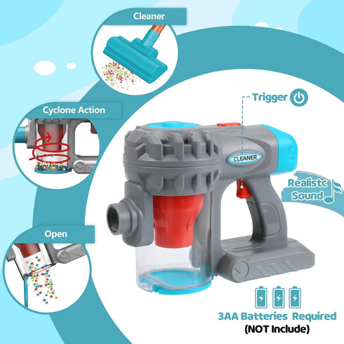 3 1 3 4 Kids Vacuum Toy That Really Works in Toddler Vacuum Cleaner with Realistic Suction, Role Play STEM Educational