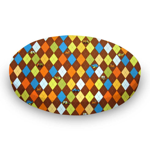 SHEETWORLD.COM SheetWorld Fitted 100% Cotton Percale Oval Crib Sheet, Fits Stokke Sleepi 26