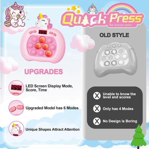 UMQYYMKO 5-7 8-12, Pop Game - Light Up Fidget Toy for Kids & Adults, Quick Push Fast Push Sensory Toys for Kids