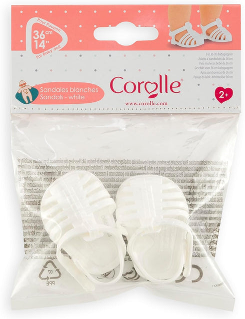 Corolle White Sandals Baby Doll Outfit Accessory, Mon Grand Poupon Clothes for 14" Dolls, Ages 3 Years and Up