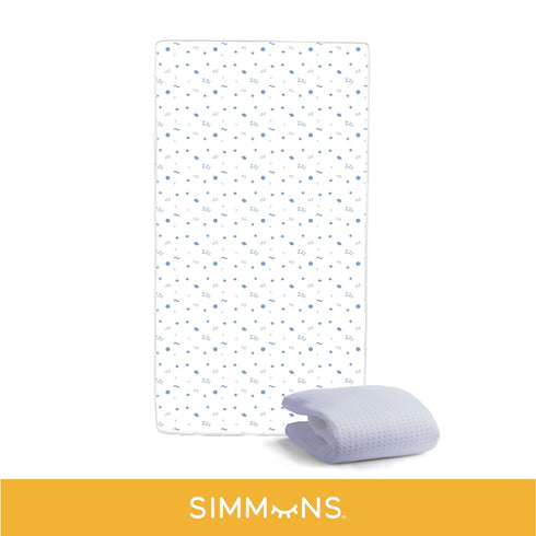Simmons 4-inch Kids Quiet Nights Breathable Mini Crib Mattress with Removable/Machine Washable Cover - GREENGUARD Gold
