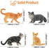 Toymany 8PCS Cat Figurines Set, Realistic Grey & Orange Cat Figures, Kitten Toys for Kids Birthday Gift
