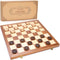 VAMSLOVE 14inch Checkers Folding Wooden Game Set, Classic 8x8 Checkerboard with Pieces Storage Slots (Instructions