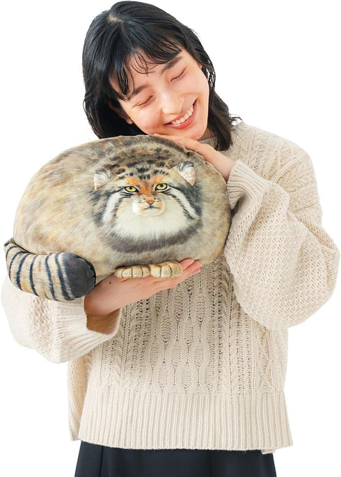Steppe Cat Plush, 14 Inch Cat Stuffed Animal, Pallas Cat Plush Pillow, Cute Doll Gift for Kids