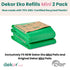 2 Count 70% Diaper Dekor MINI Refills, | ONLY Eco-Friendly Diaper Pail Refills Made With Recycled Materials | Quicker
