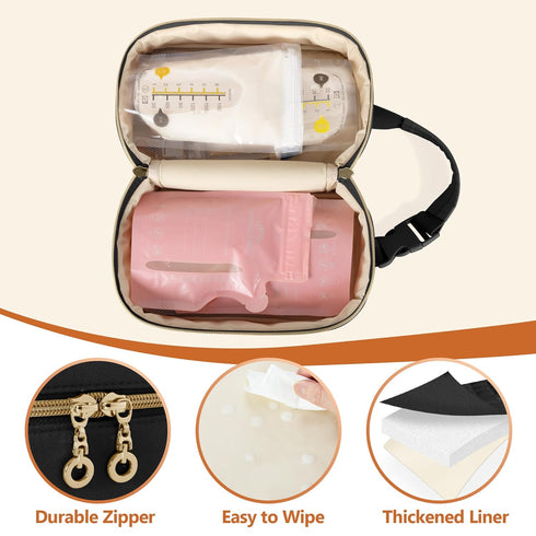 4 Packs Damero Breastmilk Cooler Bag with Ice -Breastmilk Cooler Travel Bag Organizer with Detachable Buckle Handle