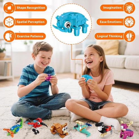 24 Pack Set, 6 8 10 12 Mini Animals Easter Building Block Toy Stocking Stuffers Classroom Prizes Goodie Bags Fillers