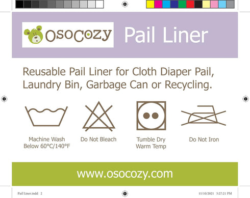 OsoCozy Cloth Diaper Pail Liner - Reusable, Washable, Waterproof Wet Bag with Drawstring. Excellent for Diaper Pails
