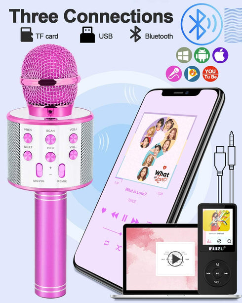 Karaoke Microphone Gifts for Girls Age 4-12, Birthday Toys for 4-12 Year Old Girls - Purple