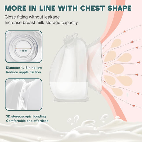 MAGEPAPA Wearable Manual Breast Pump, Lightweight & Portable Design, Food-Grade BPA-Free, Perfect for On-the-Go Nursing