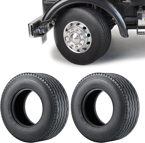 2PCS RC Rubber Tires 83.5mm Soft Rubber Mud Tyres for 1/14 Tamiya Truck Tractor Cargo RC Car