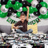 Green Black Silver Balloon Garland Arch Kit, Metallic Balloons for Video Game Birthday Decorations