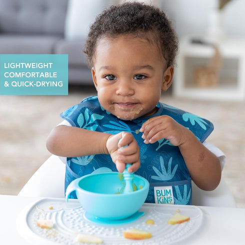 6-24 -3 Pack Bumkins - SuperBibs + Sleeved Bib - For Boys & Girls, Babies & Toddlers Months - Lightweight, Durable