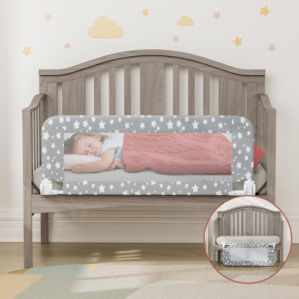 NUTIKAS Crib Rail Guard for Toddlers - 35.4" Toddler Bed Rails Convertible